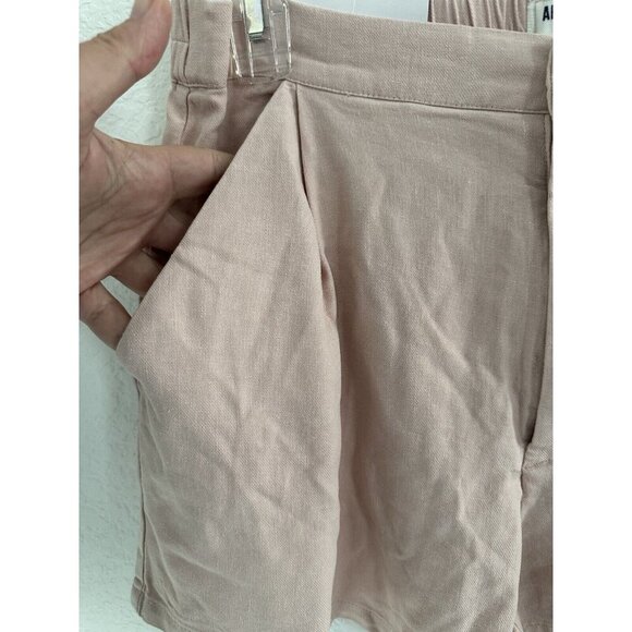 NWT Article of Society Kate Linen Tailored Shorts 2‎ / 26 Dusty Rose Beachy Y2K - Picture 10 of 12